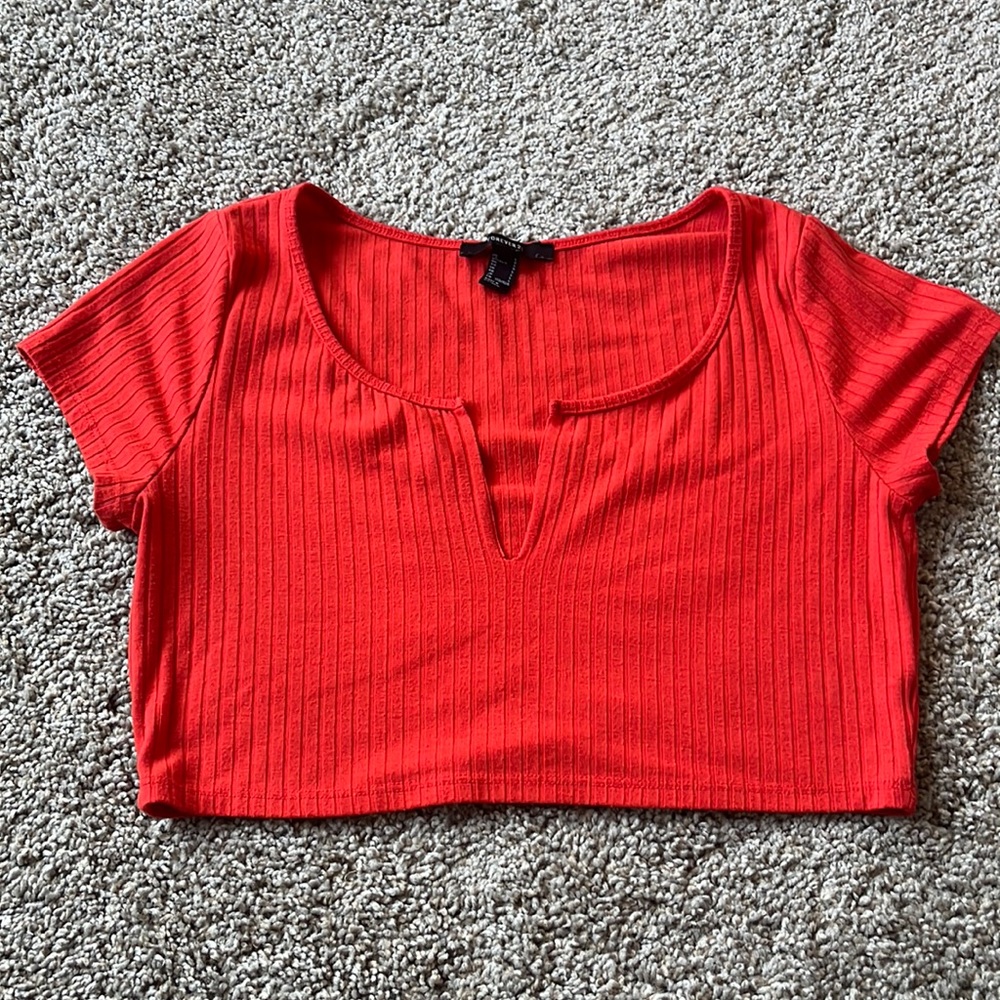 Red/Orange cropped shirt